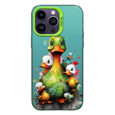 【BUY 4 ONLY PAY FOR 2】So Cool Case for iPhone with Unique Design, Watercolor Animal Hard Back + Soft Frame with Independent Button Protective Case for iPhone - Cute Ducks