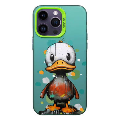 【BUY 4 ONLY PAY FOR 2】So Cool Case for iPhone with Unique Design, Watercolor Animal Hard Back + Soft Frame with Independent Button Protective Case for iPhone - Cute Duck