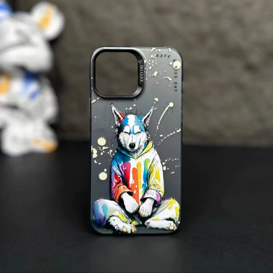 【BUY 4 ONLY PAY FOR 2】So Cool Case for iPhone with Unique Design, Watercolor Animal Hard Back + Soft Frame with Independent Button Protective Case for iPhone -Sit tight