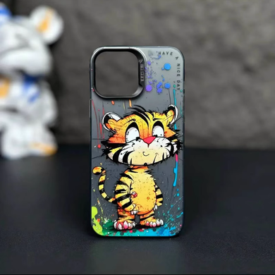 【BUY 4 ONLY PAY FOR 2】So Cool Case for iPhone with Unique Design, Watercolor Animal Hard Back + Soft Frame with Independent Button Protective Case for iPhone -tigerling