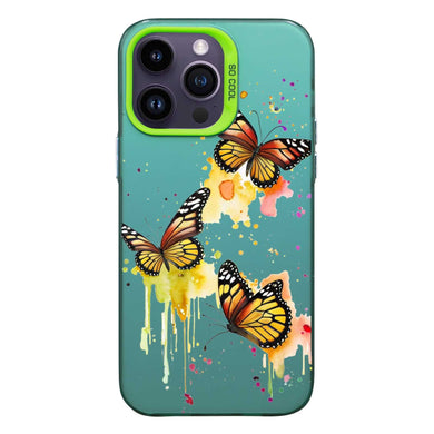 【BUY 4 ONLY PAY FOR 2】So Cool Case for iPhone with Unique Design, Watercolor Animal Hard Back + Soft Frame with Independent Button Protective Case for iPhone - Butterfly