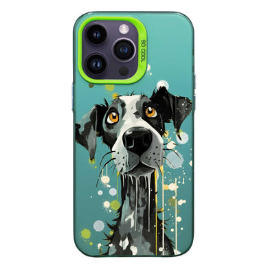 【BUY 4 ONLY PAY FOR 2】So Cool Case for iPhone with Unique Design, Watercolor Animal Hard Back + Soft Frame with Independent Button Protective Case for iPhone - Cute Dog