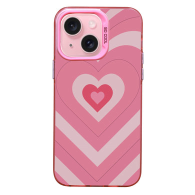 【BUY 4 ONLY PAY FOR 2】Pink Cute Case for iPhone with Unique Graphic Design, Hard Back + Soft Frame Protective Case - Hearts