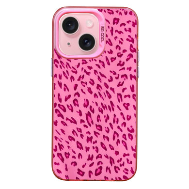 【BUY 4 ONLY PAY FOR 2】Pink Cute Case for iPhone with Unique Graphic Design, Hard Back + Soft Frame Protective Case - Leopard