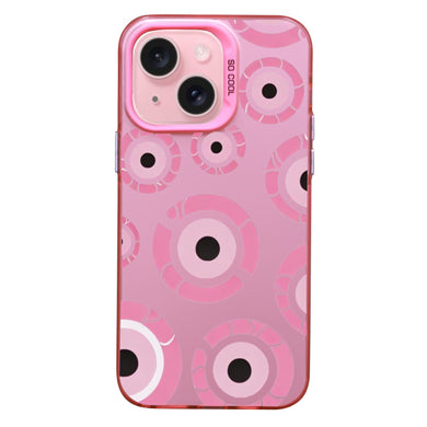 【BUY 4 ONLY PAY FOR 2】Pink Cute Case for iPhone with Unique Graphic Design, Hard Back + Soft Frame Protective Case - Trippy Evil Eyes