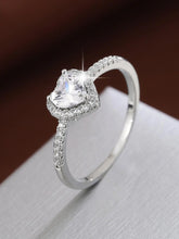 Women's Elegant Artificial Crystal & Rhinestone Decorated Heart Design Ring, Exquisite Trendy Engagement Ring, Fashion Accessories for Party & Daily Decor for Women & Girls, Fashion Heart Rings HNJZ0002