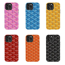 A Paris-style houndstooth-print phone case—a premium accessory that combines durability with protective functionality. Compatible with the iPhone 11–17 Pro Max/Plus series and Galaxy S23–25 series models HNSJK0025