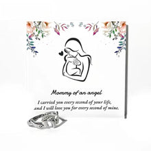Adjustable Letter&Wing Design Cuff Ring, Unique Angel Wing & Foot Shape, "Mommy of an Angel" Engraving Open hug rings, Elegant All-match Accessories for Daily Wear, Perfect Gift for Mom, Girlfriend, Wife, or Friend HNJZ0009