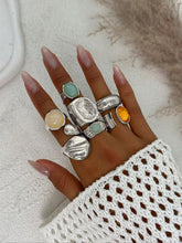 7 Pieces Women's Vintage Fashion Geometric Design Ring Set, Bold Metal Rings, Perfect for Daily Wear & Party, Jewelry Gifts HNJZ0032