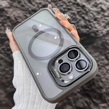 Magnetic Wireless Charging Lens Metal Ring Stand Shockproof TPU Phone Cover Compatible with iPhone 16/15/14/ 13/ 12 Pro Max HNSJK0009