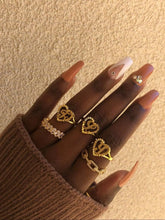Heart & Letter Design Cuff Ring, Adjustable Open Ring, Adjustable Opening Stackable Ring Gift for Women & Girls, Alphabet Design Ring HNJZ0041