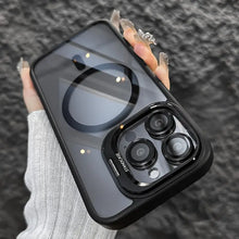 Magnetic Wireless Charging Lens Metal Ring Stand Shockproof TPU Phone Cover Compatible with iPhone 16/15/14/ 13/ 12 Pro Max HNSJK0009