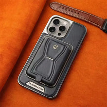For iPhone 15/14/13/12 phone cases, high-end business leather cases, magnetic （2 Cards Only）bracket cases HNSJK0012