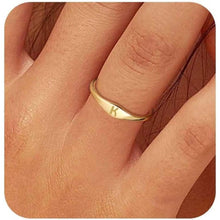 14K Plated Gold Filled Ring Initial Ring Dainty Simple Letter Band Rings Signet Stackable Pinky Alphabet Thin Thumb Rings for Women Non Tarnish Size 6 7 8 9 10 HNJZ0035