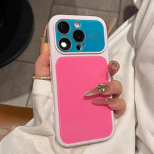 Summer Dopamine Color Block Phone Case, Large Window Full Camera Protection Shockproof Soft TPU Case for iPhone 17 Pro Max 16 15 14 13 Pro, Cute Pastel Contrast Color Phone Cover for Girls Women HNSJK0032