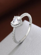Women's Elegant Artificial Crystal & Rhinestone Decorated Heart Design Ring, Exquisite Trendy Engagement Ring, Fashion Accessories for Party & Daily Decor for Women & Girls, Fashion Heart Rings HNJZ0002