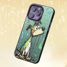 【BUY 4 ONLY PAY FOR 2】So Cool Case for iPhone with Unique Design, Watercolor Animal Hard Back + Soft Frame with Independent Button Protective Case for iPhone - Silly Dog painting