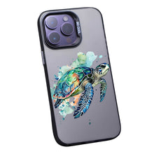 【BUY 4 ONLY PAY FOR 2】So Cool Case for iPhone with Unique Design, Watercolor Animal Hard Back + Soft Frame with Independent Button Protective Case for iPhone - Sea Turtle