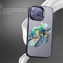 【BUY 4 ONLY PAY FOR 2】So Cool Case for iPhone with Unique Design, Watercolor Animal Hard Back + Soft Frame with Independent Button Protective Case for iPhone - Sea Turtle