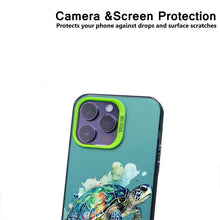 【BUY 4 ONLY PAY FOR 2】So Cool Case for iPhone with Unique Design, Watercolor Animal Hard Back + Soft Frame with Independent Button Protective Case for iPhone - Sea Turtle