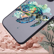 【BUY 4 ONLY PAY FOR 2】So Cool Case for iPhone with Unique Design, Watercolor Animal Hard Back + Soft Frame with Independent Button Protective Case for iPhone - Sea Turtle