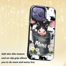 【BUY 4 ONLY PAY FOR 2】So Cool Case for iPhone with Unique Design, Hard Back + Soft Frame with Independent Button Protective Case for iPhone - cute cow sitting inwater bucket