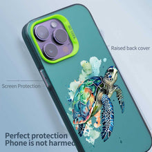 【BUY 4 ONLY PAY FOR 2】So Cool Case for iPhone with Unique Design, Watercolor Animal Hard Back + Soft Frame with Independent Button Protective Case for iPhone - Sea Turtle