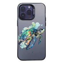 【BUY 4 ONLY PAY FOR 2】So Cool Case for iPhone with Unique Design, Watercolor Animal Hard Back + Soft Frame with Independent Button Protective Case for iPhone - Sea Turtle