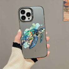 【BUY 4 ONLY PAY FOR 2】So Cool Case for iPhone with Unique Design, Watercolor Animal Hard Back + Soft Frame with Independent Button Protective Case for iPhone - Sea Turtle