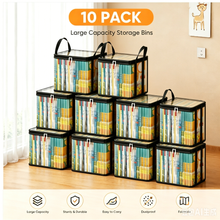 2 PCS Large Storage Transparent Box - Duty Space-180° Flip Cover Heavy, Saving Organizer for Books/Clothes/Documents (Black)
