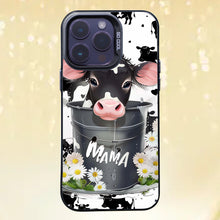 【BUY 4 ONLY PAY FOR 2】So Cool Case for iPhone with Unique Design, Hard Back + Soft Frame with Independent Button Protective Case for iPhone - cute cow sitting inwater bucket