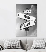 Personalized Canvas "Vintage Street Sign for couples"