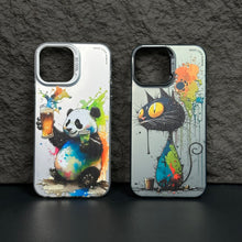 【BUY 4 ONLY PAY FOR 2】So Cool Case for iPhone with Unique Design, Watercolor Animal Hard Back + Soft Frame with Independent Button Protective Case for iPhone - Melon-eating cat