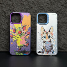 【BUY 4 ONLY PAY FOR 2】So Cool Case for iPhone with Unique Design, Watercolor Animal Hard Back + Soft Frame with Independent Button Protective Case for iPhone - Pink Rimmed Bear