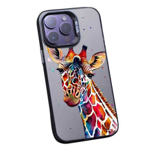 【BUY 4 ONLY PAY FOR 2】So Cool Case for iPhone with Unique Design, Watercolor Animal Hard Back + Soft Frame with Independent Button Protective Case for iPhone - Giraffe