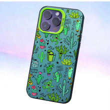 【BUY 4 ONLY PAY FOR 2】So Cool Case for iPhone with Unique Design, watercolor painting + Soft Frame with Independent Button Protective Case for iPhone -Colorful Cartoon Cactus Succulent