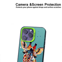 【BUY 4 ONLY PAY FOR 2】So Cool Case for iPhone with Unique Design, Watercolor Animal Hard Back + Soft Frame with Independent Button Protective Case for iPhone - Giraffe