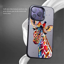 【BUY 4 ONLY PAY FOR 2】So Cool Case for iPhone with Unique Design, Watercolor Animal Hard Back + Soft Frame with Independent Button Protective Case for iPhone - Giraffe