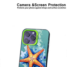 【BUY 4 ONLY PAY FOR 2】So Cool Case for iPhone with Unique Design, Watercolor Animal Hard Back + Soft Frame with Independent Button Protective Case for iPhone - Starfish