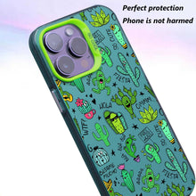 【BUY 4 ONLY PAY FOR 2】So Cool Case for iPhone with Unique Design, watercolor painting + Soft Frame with Independent Button Protective Case for iPhone -Colorful Cartoon Cactus Succulent