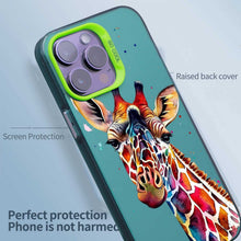 【BUY 4 ONLY PAY FOR 2】So Cool Case for iPhone with Unique Design, Watercolor Animal Hard Back + Soft Frame with Independent Button Protective Case for iPhone - Giraffe