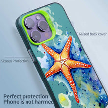【BUY 4 ONLY PAY FOR 2】So Cool Case for iPhone with Unique Design, Watercolor Animal Hard Back + Soft Frame with Independent Button Protective Case for iPhone - Starfish