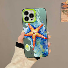 【BUY 4 ONLY PAY FOR 2】So Cool Case for iPhone with Unique Design, Watercolor Animal Hard Back + Soft Frame with Independent Button Protective Case for iPhone - Starfish