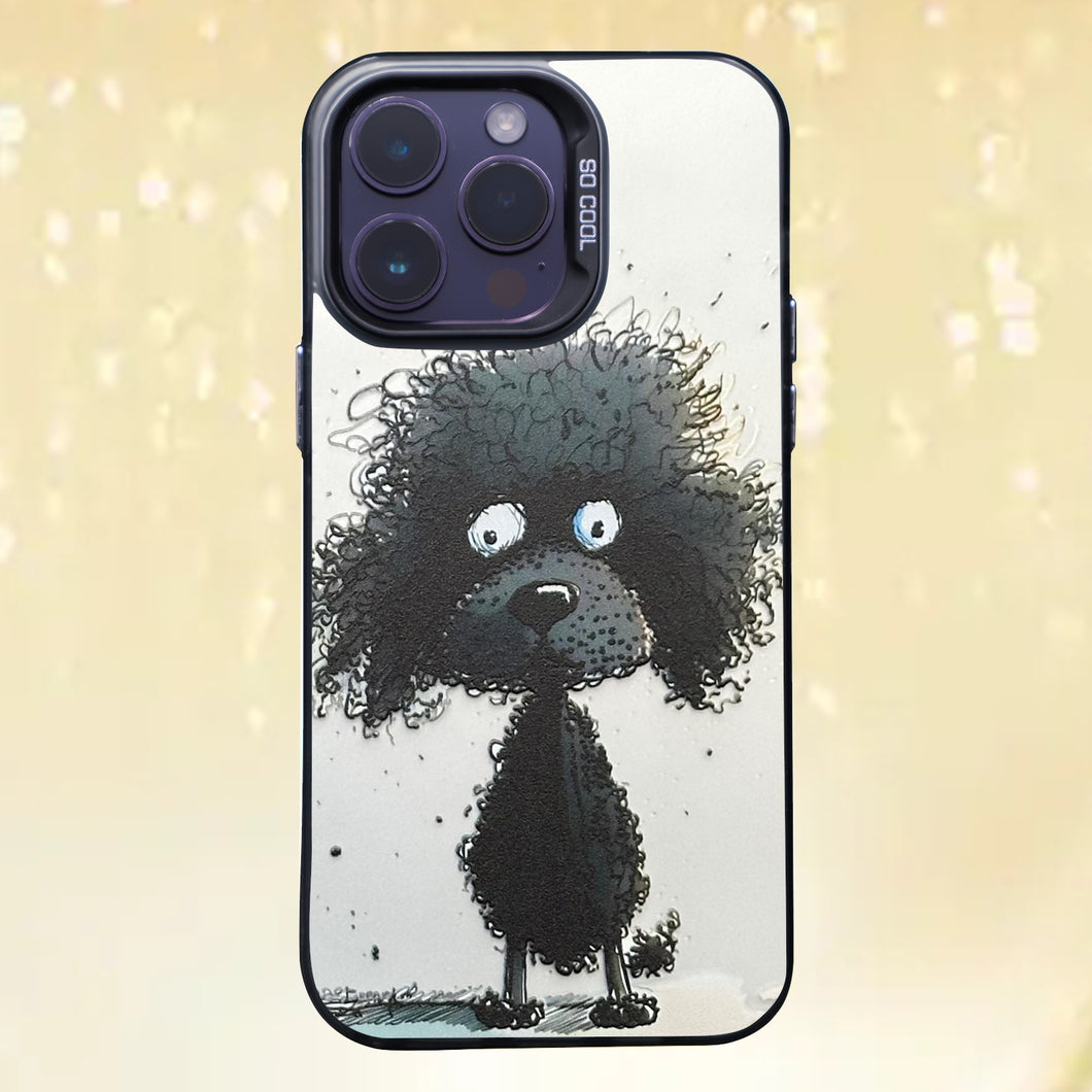 【BUY 4 ONLY PAY FOR 2】So Cool Case for iPhone with Unique Design, Watercolor Animal Hard Back + Soft Frame with Independent Button Protective Case for iPhone - teddy painting