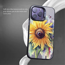【BUY 4 ONLY PAY FOR 2】So Cool Case for iPhone with Unique Design, Watercolor Hard Back + Soft Frame with Independent Button Protective Case for iPhone - Sunflower