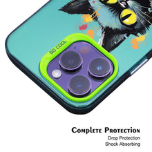 【BUY 4 ONLY PAY FOR 2】So Cool Case for iPhone with Unique Design, Watercolor Animal Hard Back + Soft Frame with Independent Button Protective Case for iPhone - Big Eye Cat