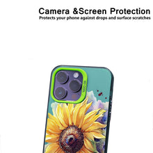 【BUY 4 ONLY PAY FOR 2】So Cool Case for iPhone with Unique Design, Watercolor Hard Back + Soft Frame with Independent Button Protective Case for iPhone - Sunflower