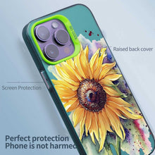 【BUY 4 ONLY PAY FOR 2】So Cool Case for iPhone with Unique Design, Watercolor Hard Back + Soft Frame with Independent Button Protective Case for iPhone - Sunflower