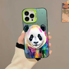 【BUY 4 ONLY PAY FOR 2】So Cool Case for iPhone with Unique Design, Watercolor Animal Hard Back + Soft Frame with Independent Button Protective Case for iPhone - Panda