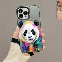 【BUY 4 ONLY PAY FOR 2】So Cool Case for iPhone with Unique Design, Watercolor Animal Hard Back + Soft Frame with Independent Button Protective Case for iPhone - Panda